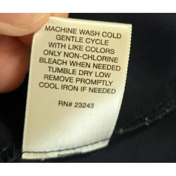 New York & Co Women Blouse Roll Tab Sleeve Button-Down Navy Size Medium - Picture 7 of 9